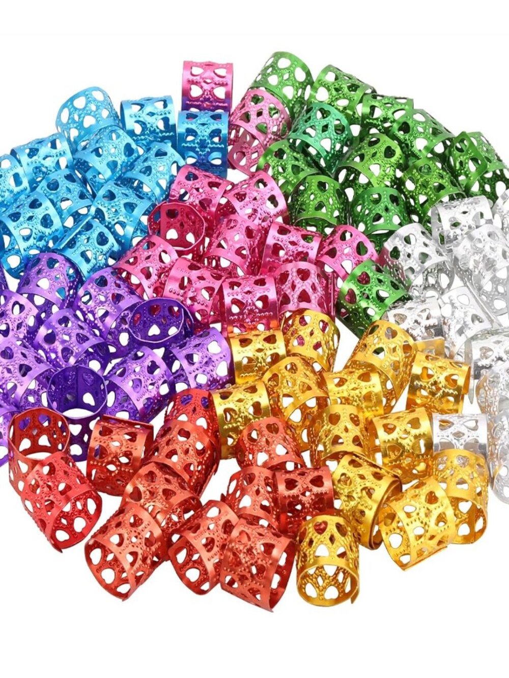 200 pcs Dreadlocks Beads, Hair Braid Rings/Clips, Hair Cuffs Decoration/Accessor